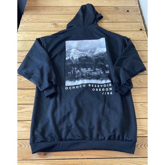 Asos Design Oversized Hoodie Sweatshirt Size 6 Women’s Black - Picture 2 of 7